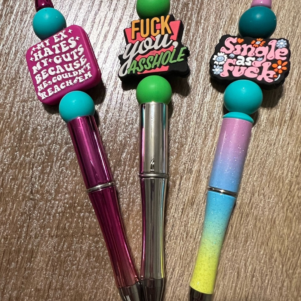**Explicit Language**Colorful Beaded Pens Breakup/Single Set